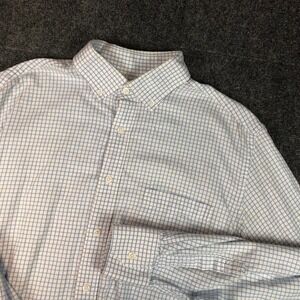 Southern Pines Classic Gingham Button Down Shirt Men's Large Blue Long Sleeve